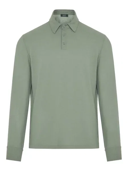 Lung tricou polo Zanone verde