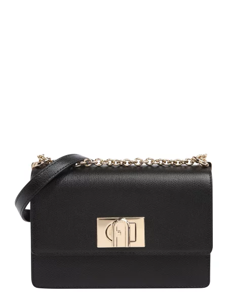 Furla De piele geantă pe umăr Furla MINI negru