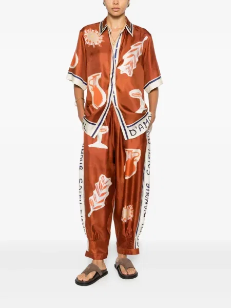 Pantaloni Alemais cu imagine maro