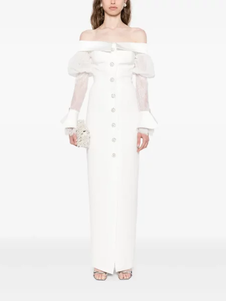 Rochie Silk Love & Lace de mătase de costum alb