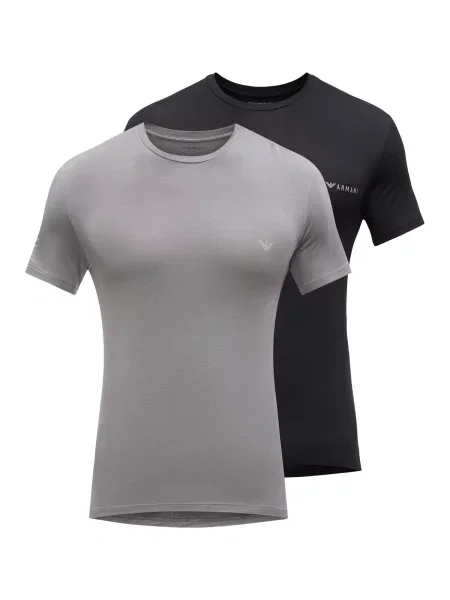 Emporio Armani Tričko sivá čierna