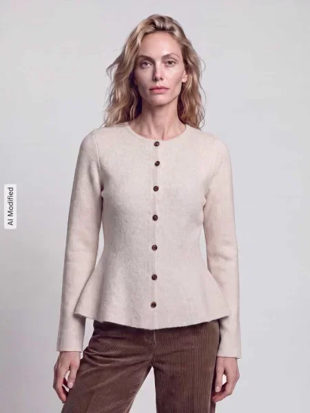 Kardigan rozpinany o kroju regular fit z jednorzędową listwą guzikową model DOFFY' Vero Moda