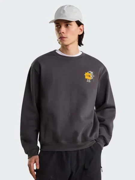 Світшот The North Face U GEAR UP GET OUT RELAXED CREW бавовна/поліестер сірий