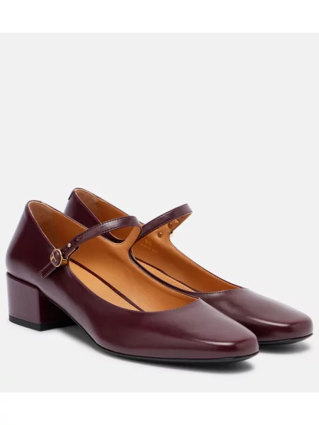 Pantofi cu toc Tod's din piele bordo