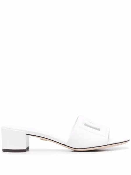 Papuci tip mules Dolce & Gabbana alb
