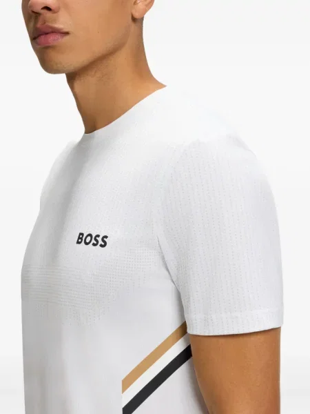 Ριγέ μπλούζα Boss λευκό