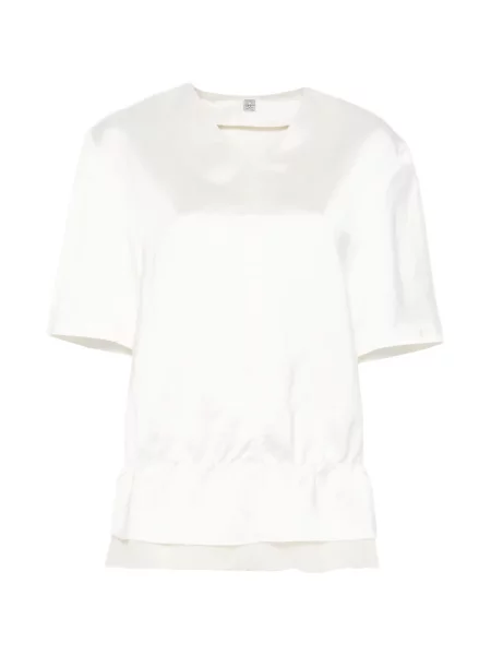 Satynowa bluzka Toteme z dekoltem w serek