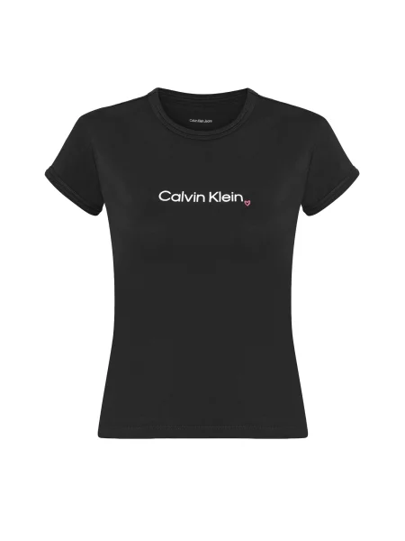 Calvin Klein Jeans Tricou roz / negru alb