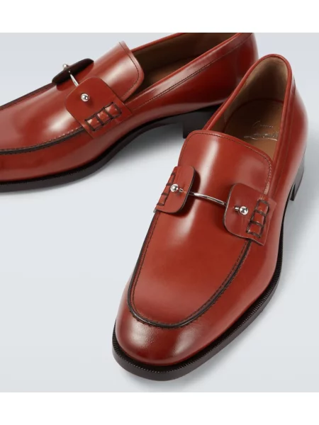 Pantofi loafer Christian Louboutin din piele maro