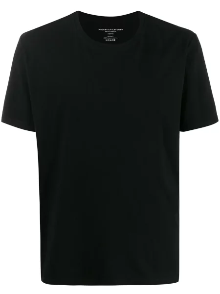Tricou Majestic Filatures cu decolteu rotund negru