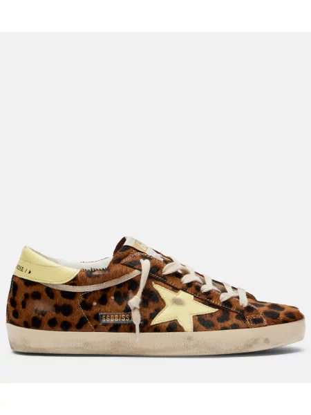 Sneakerși Golden Goose cu imagine cu model leopard maro