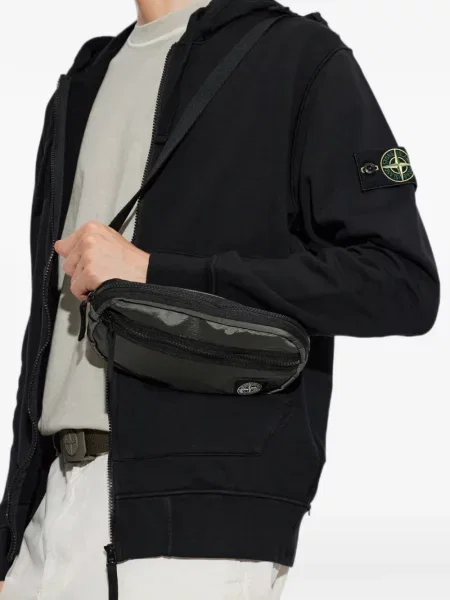 Curea Stone Island cu strasuri verde