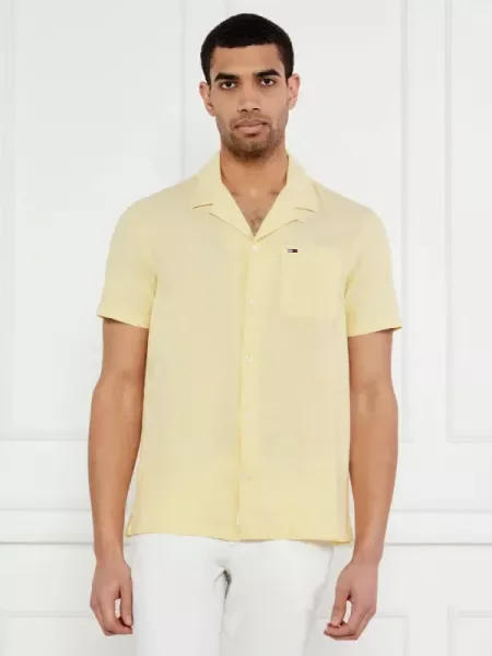 Tommy Jeans Cămașă | cu adaos de in galben