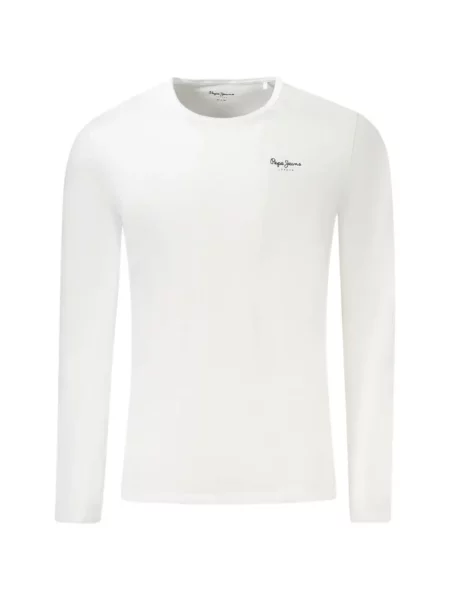 Lung tricou Pepe Jeans cu imagine alb