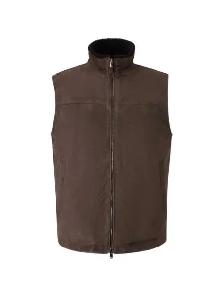 Vestă Canali din piele de căprioară maro