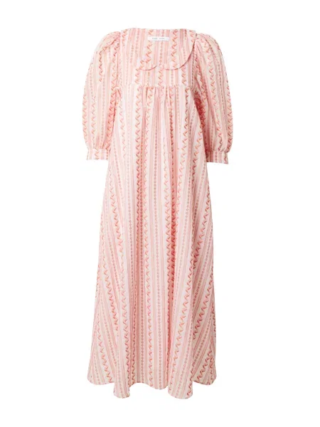 Samsoe Samsoe Košeľové šaty ADALEE / šedobiela oranžová