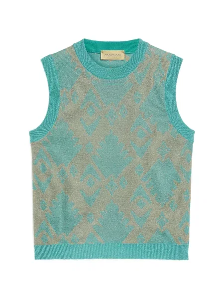 Sweter Momoni żakardowy niebieski