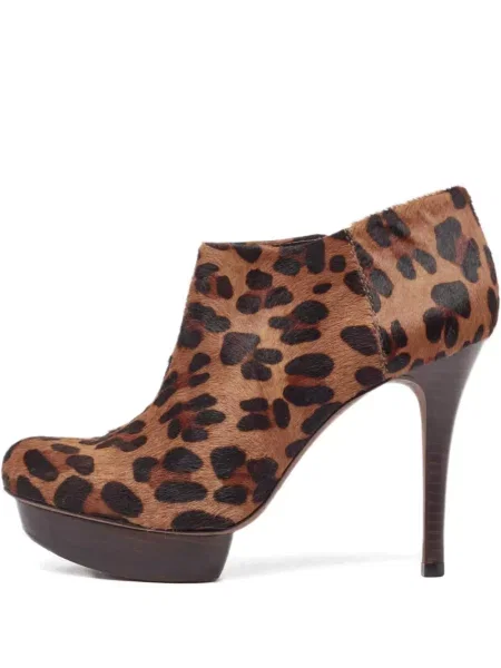 Botine Tory Burch cu platformă cu imagine cu model leopard maro