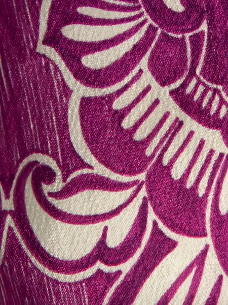 Gėlėtas trumpas kombinezonas Alexis pūstinė rankovė violetinė