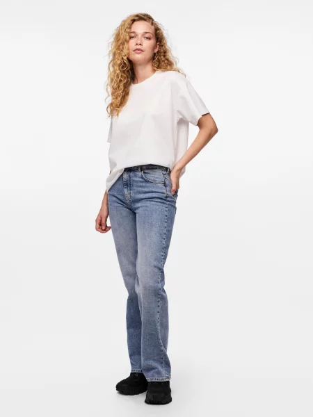 PIECES Tricou SKYLAR' alb