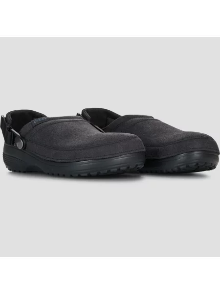 Klasične natikače Crocs od brušene kože crna