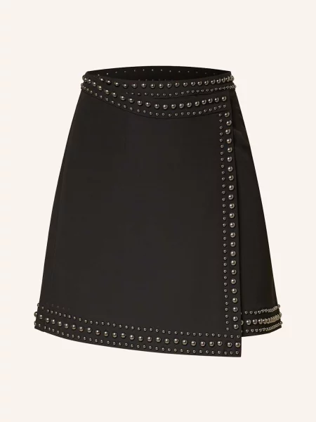 Spódnica Gestuz asymetryczna z ćwiekami czarna