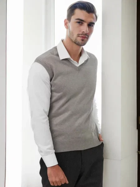 Bluza Dewberry bez rękawów z dekoltem w serek szara