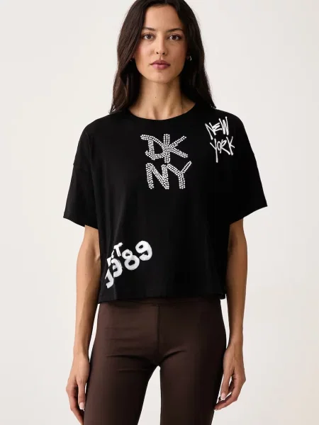 DKNY tricou pentru femei din negru