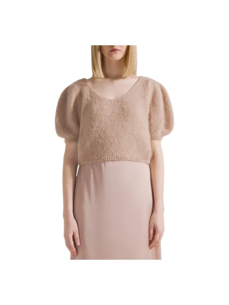 Sweter American Dreams wełniany brązowy