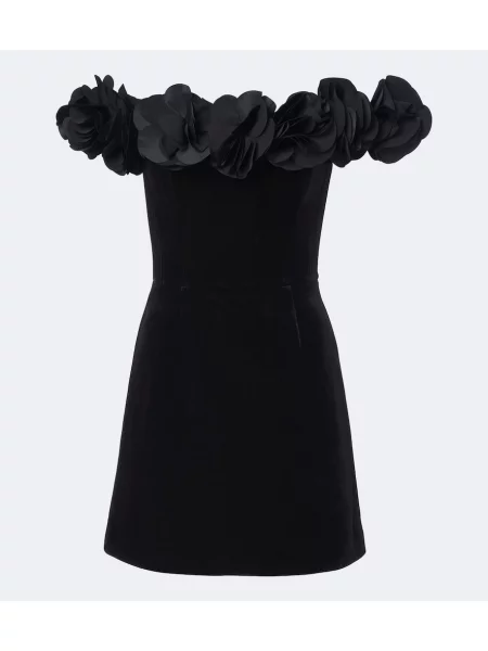 Rochie Rebecca Vallance cu model floral cu aplicații negru