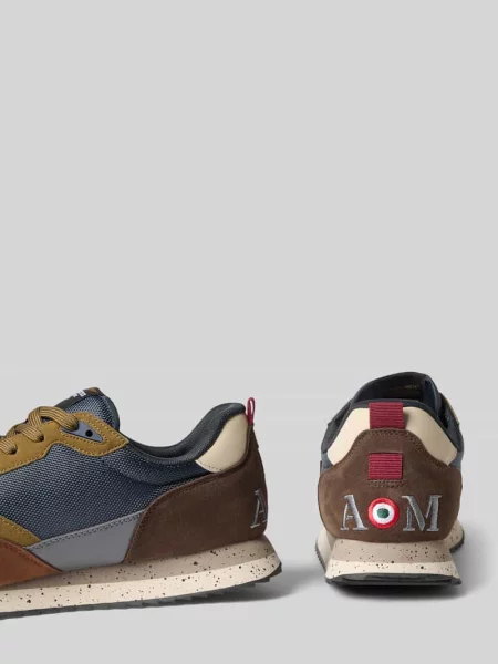 Sneakersy z detal z logo model Firenze' Aeronautica Militare granatowe