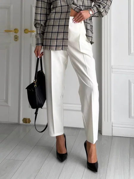 Класичні штани Jadone Fashion Ziora_milk молочний