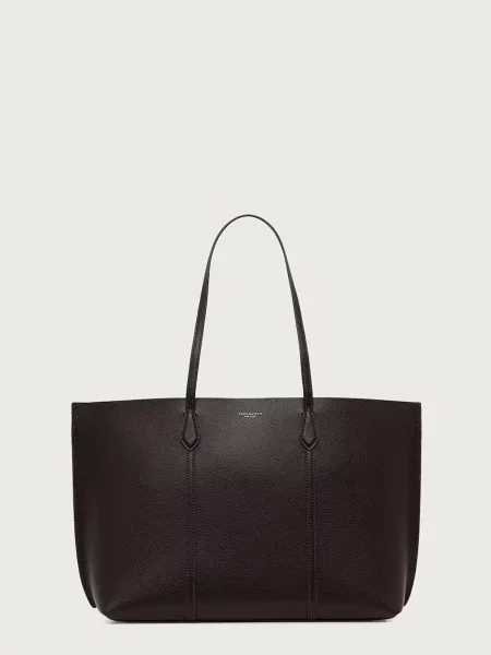 Bőr shopper táska Tory Burch barna