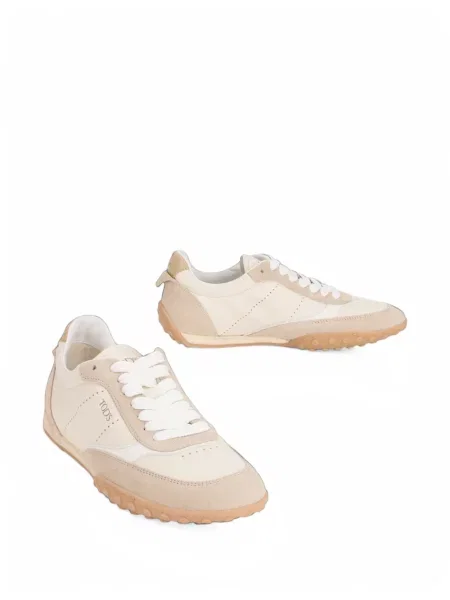 Sneakerși Tod's din piele de căprioară alb