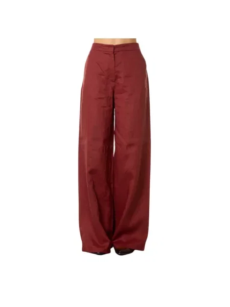 Spodnie bawełniane Max Mara Studio czerwony