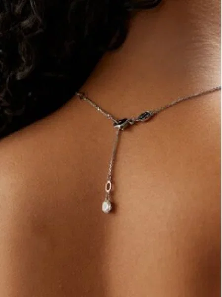 Swarovski Řetízek / stříbrná / průhledná zlatá