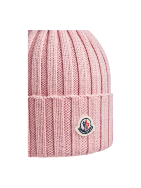 Czapka Moncler z pomponem różowa