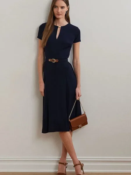 Lauren Ralph Lauren sukienka biznesowa Kobiety niebieski jednolity 34 granatowa