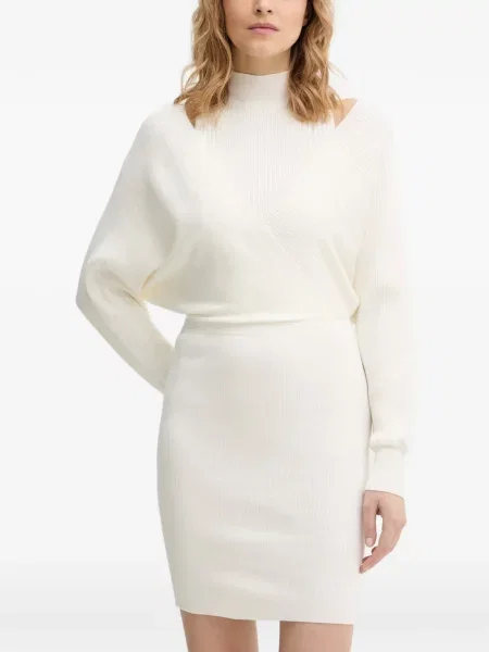 Rochie mini Guess tricotate alb