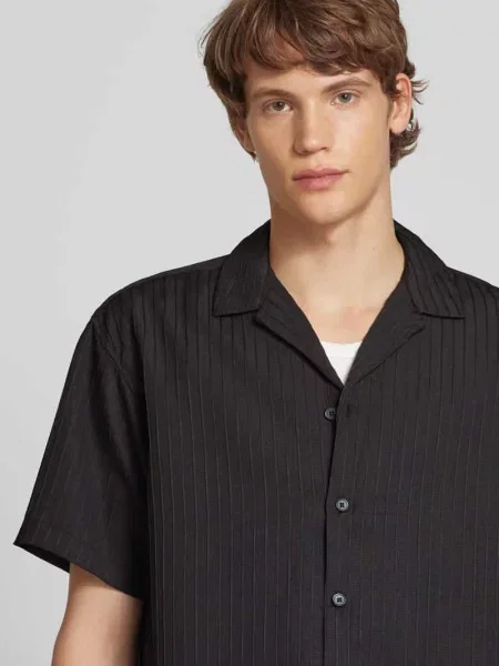 Koszula casualowa z listwą guzikową model ‘MASSIMO’ Jack & Jones czarna