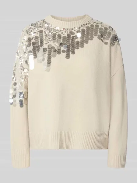 Sweter o kroju regular fit z czystej wełny model Calcio' Marella biały