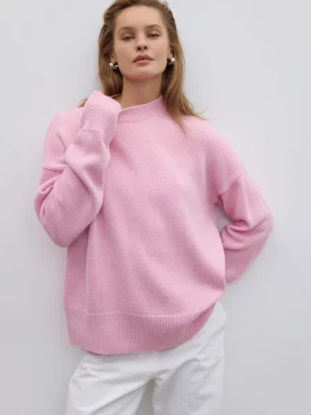 Джемпер Estro вовна/мохер рожевий