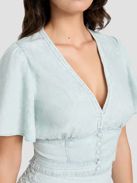 Топ GUESS ліоцелл блакитний