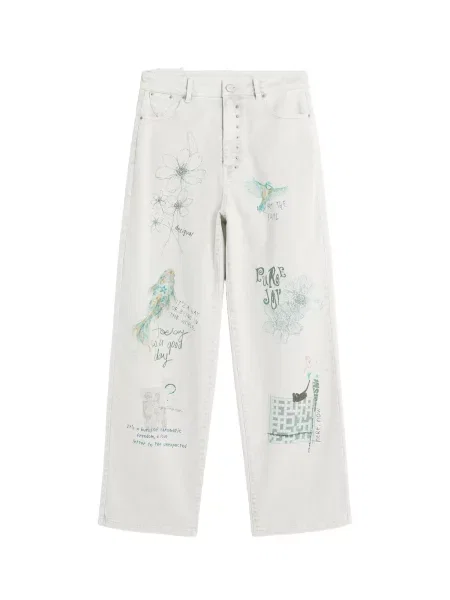Desigual Jeans verde alb