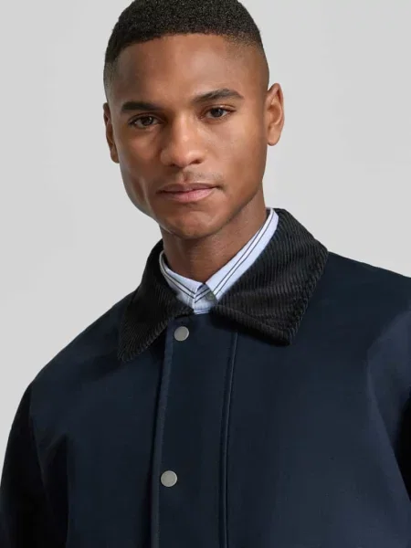 Kurtka z czystej bawełny o kroju regular fit model „KYLE” Selected Homme granatowa