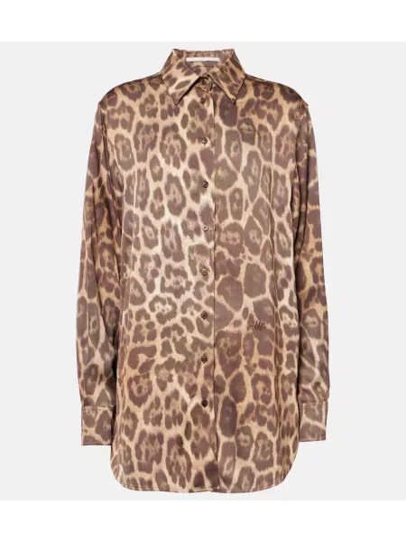 Cămașă Stella Mccartney cu imagine cu model leopard