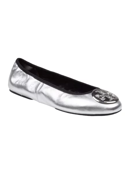 Balerinki Tory Burch skórzane szare