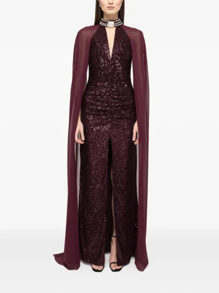 Rochie maxi Nissa cu paiete de costum violet