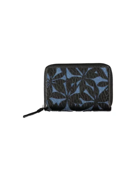 Lniany portfel Desigual elegancki czarny