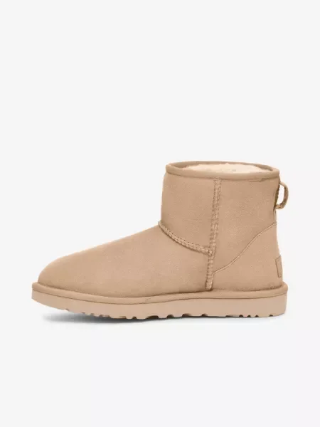 Cizme Ugg din piele clasici mini bej